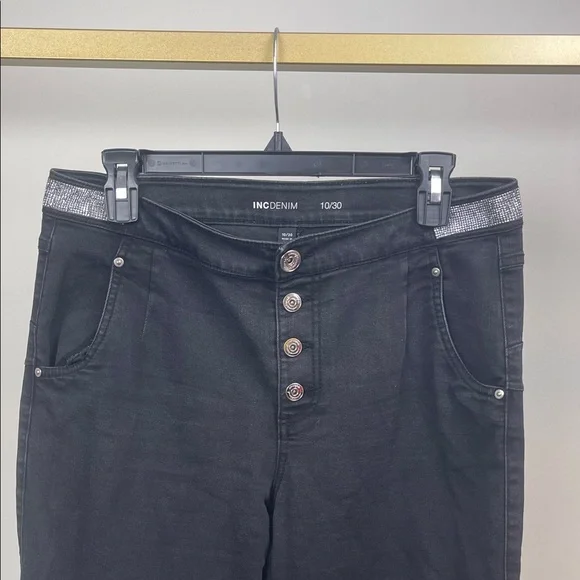 INC Denim Black Button-Up Women's Jeans Size 10 - Picture 3 of 11